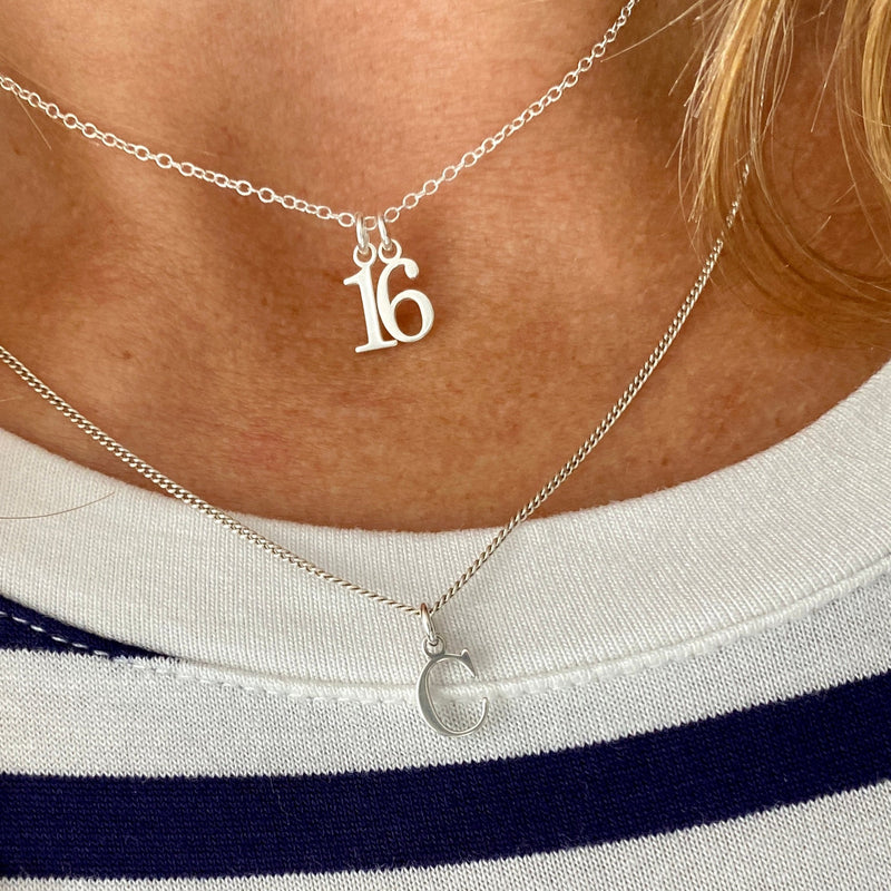 Silver Number Necklace