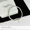 Monogram letter bracelet in sterling silver, handmade with high quality silver beads. KookyTwo.