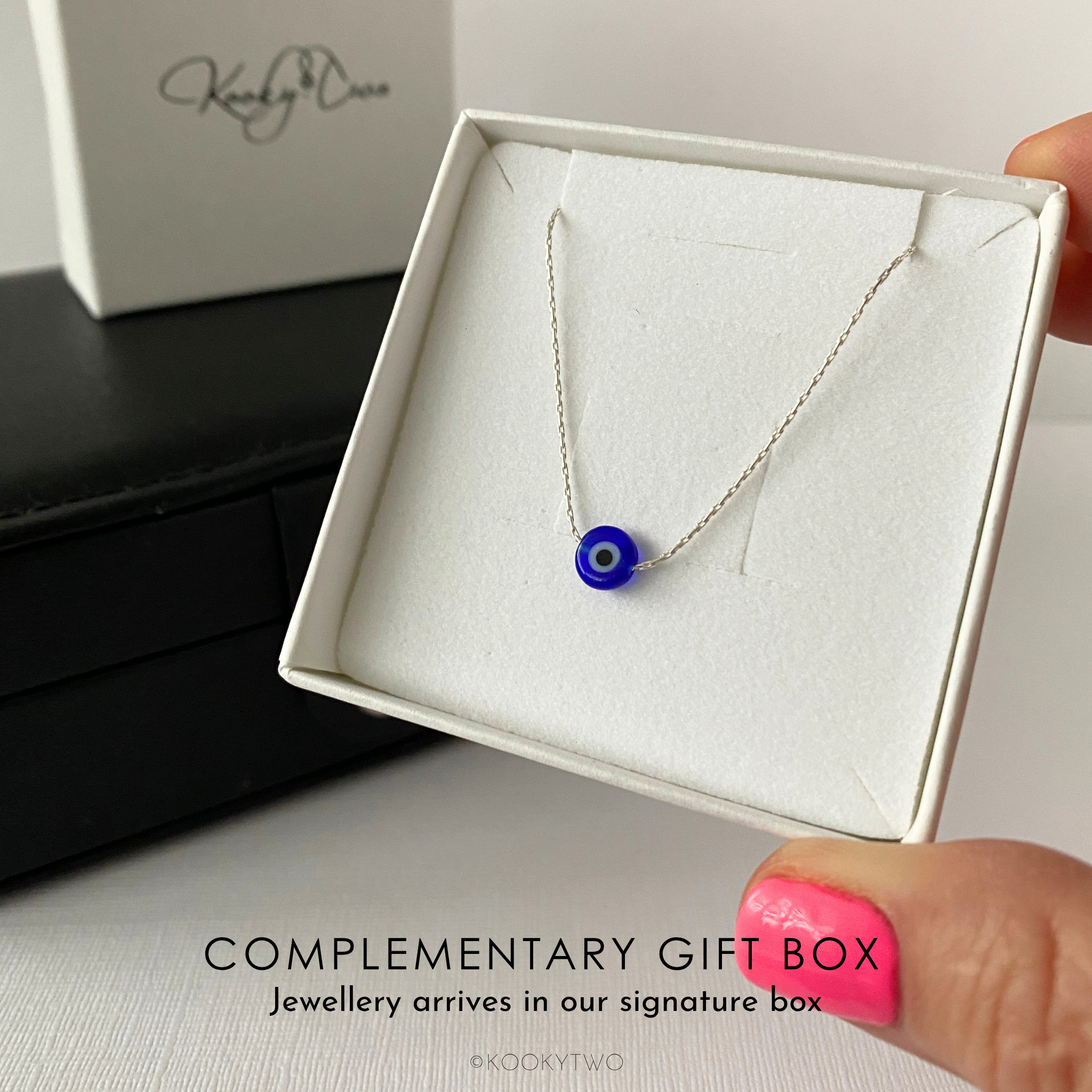 Dainty Silver Evil Eye Necklace