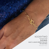 T Bar Gold Chain Bracelet. KookyTwo.