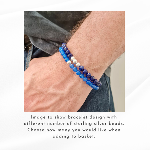 Mens Blue Onyx Gemstone Bracelet