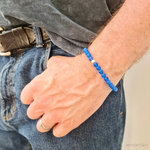 Mens Blue Onyx Gemstone Bracelet