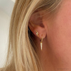 Gold Triangle Crystal Drop Earrings