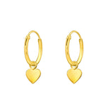 Gold Heart Mini Hoop Earrings