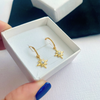 Gold North Star Hoop Earrings