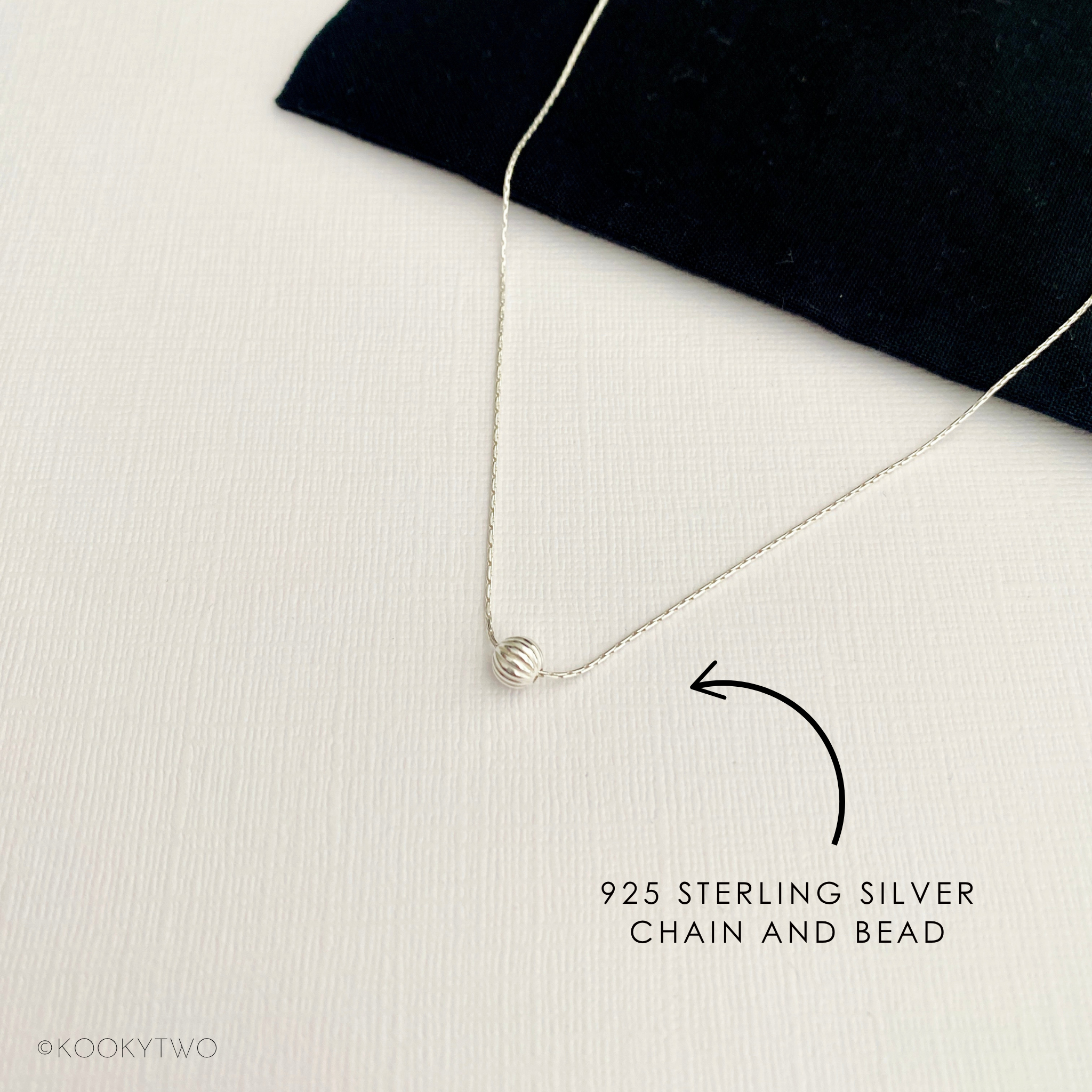 Dainty Silver Bead Necklace