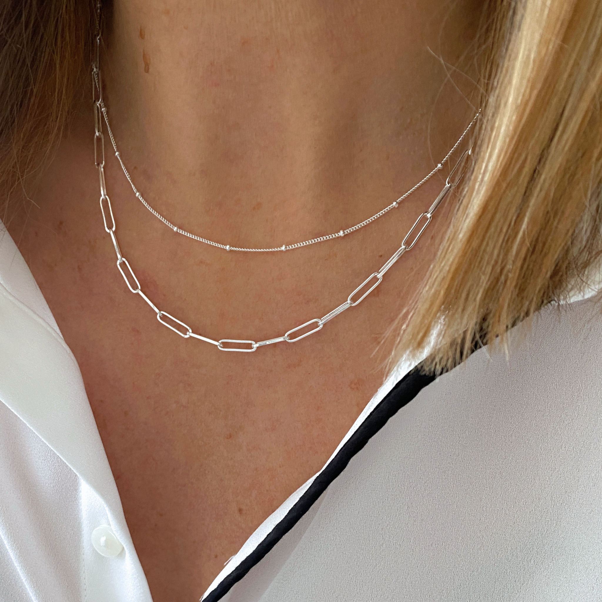 Two Necklace Chain Layering Set