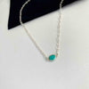 Green gemstone necklace with amazonite gemstone. Everyday jewellery.