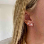 North Star stud earrings sterling silver. KookyTwo Everyday Earrings.