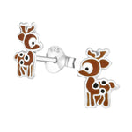 Kids Christmas earrings with reindeer. KookyTwo.