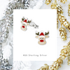 Colourful Reindeer Earrings. Fun Christmas Reindeer Stud Earrings. KookyTwo.