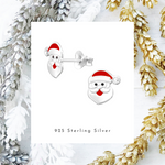 Silver Santa Stud Earrings