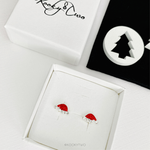 Sparkle Santa Hat Stud Earrings