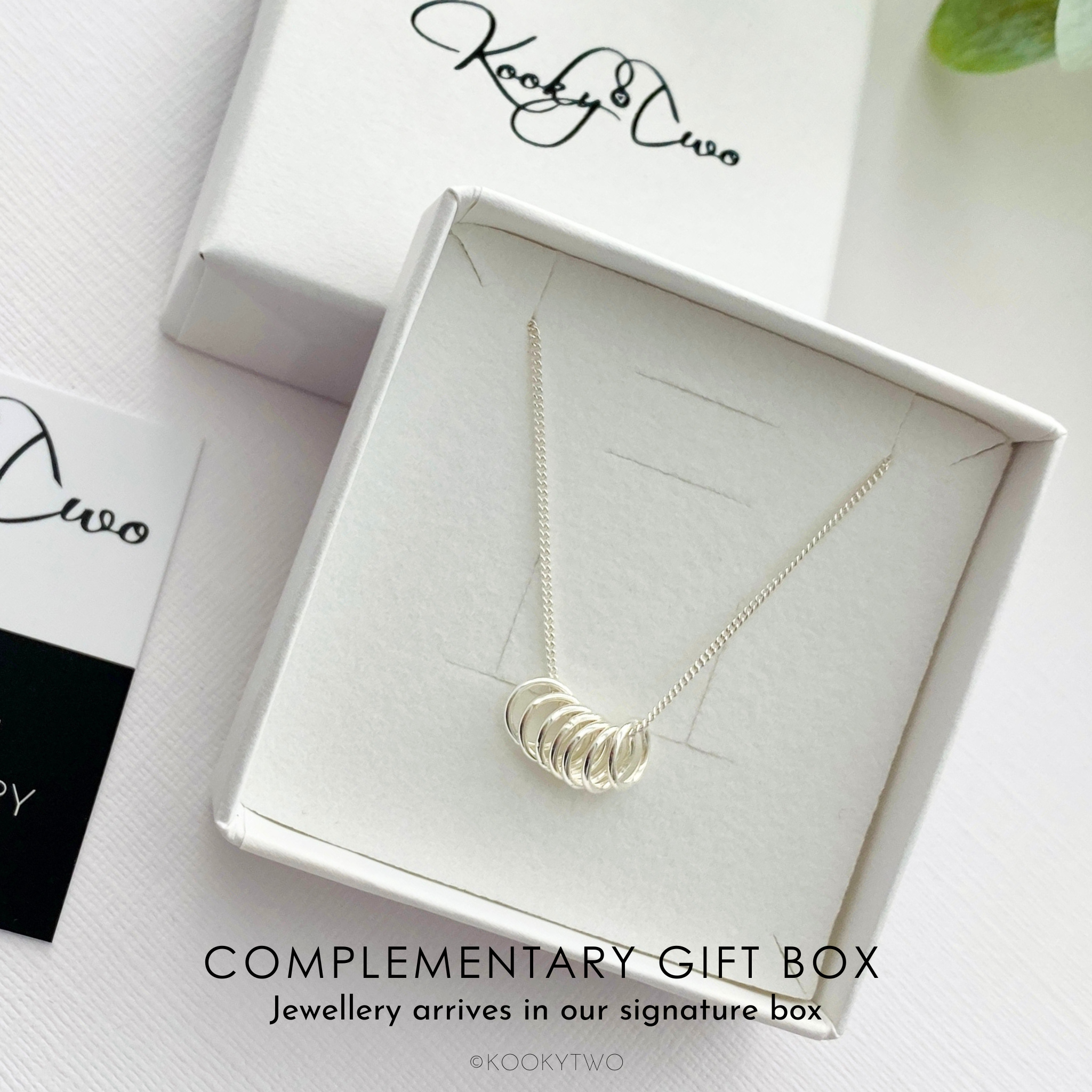 Seven Silver Rings Necklace