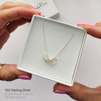 Seven Silver Rings Necklace