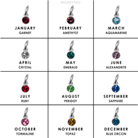 Silver Initial and Crystal Birthstone Necklace