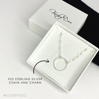 Circle Charm Necklace in Sterling Silver. KookyTwo