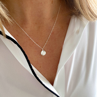 Sterling Silver Sparkle Disc Necklace