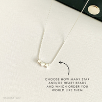 Silver Heart and Star Necklace