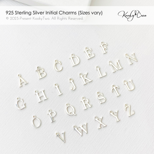 Personalised letter charm bracelet in sterlign silver the perfect personalised gift. KookyTwo.