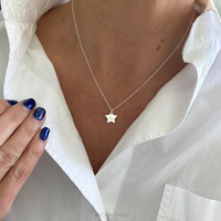 Silver Star Initial Necklace