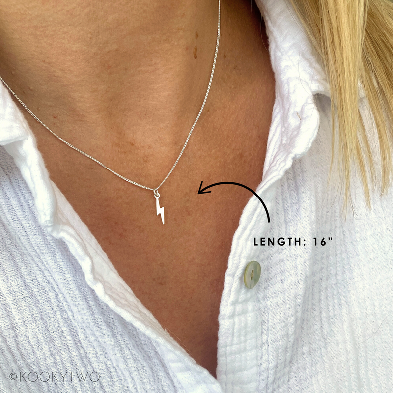 Silver Lightning Bolt Necklace Sterling Silver Lightning Bolt Necklace KookyTwo
