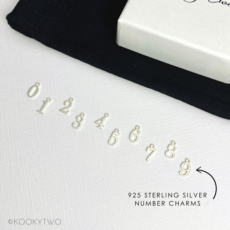 Silver Number Necklace