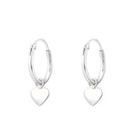 Silver Heart Mini Hoop Earrings