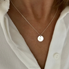 Silver Initial Disc Necklace