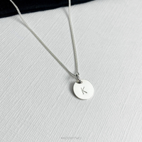 Silver Initial Disc Necklace