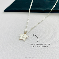 Silver Multi-Star Initial Necklace