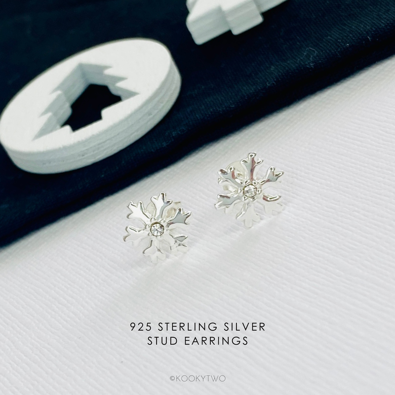 Sparkle Snowflake Stud Earrings