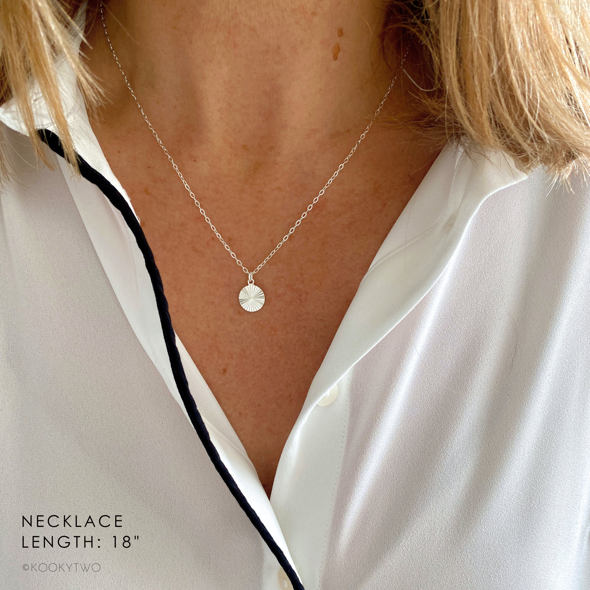 Sterling Silver Sparkle Disc Necklace
