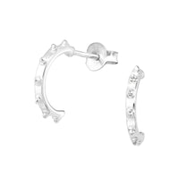 Silver Spike Hoop Earrings