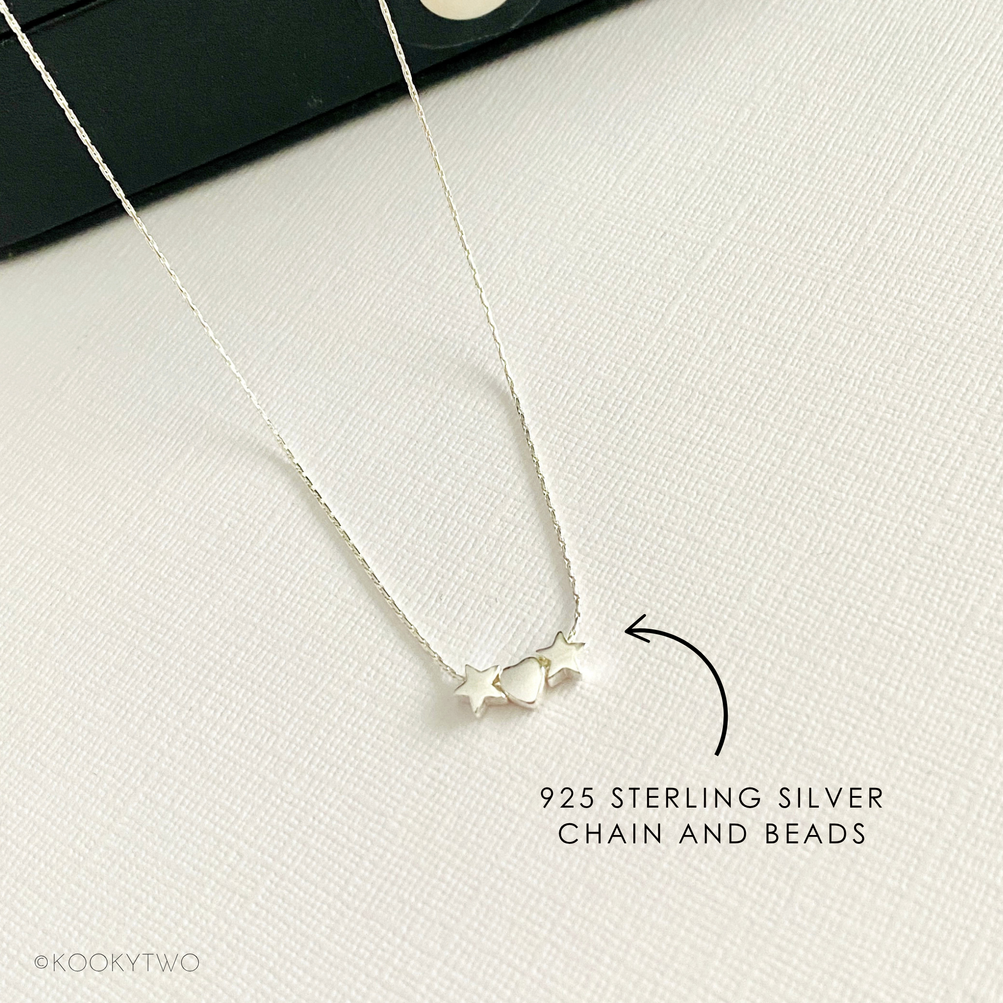 Silver Heart and Star Necklace