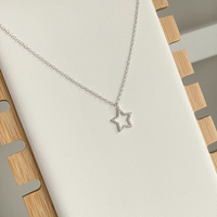 Elegant sterling silver star necklace with perfect for everyday wear or gifting.