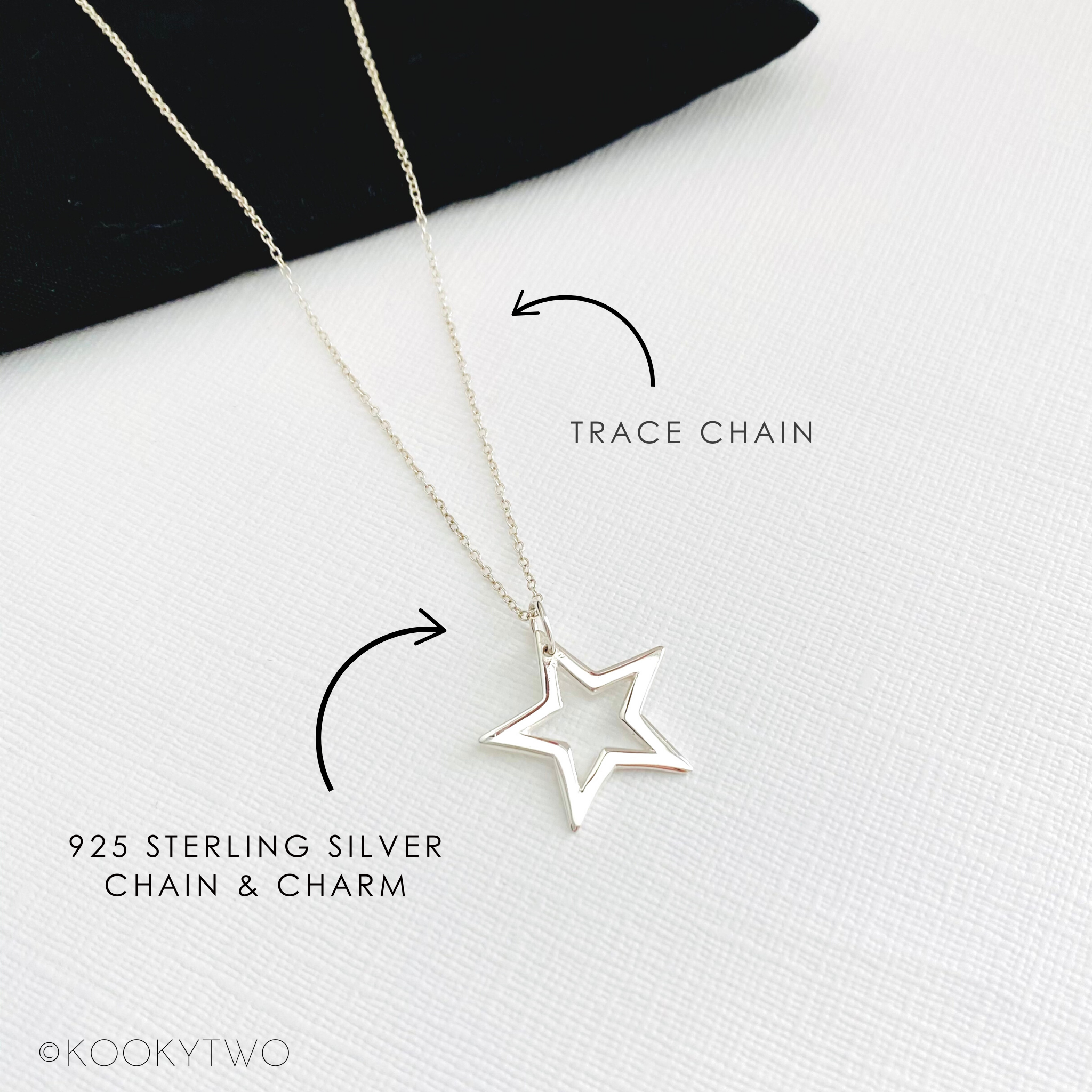 Silver Star Necklace Sterling Silver Star Necklace KookyTwo