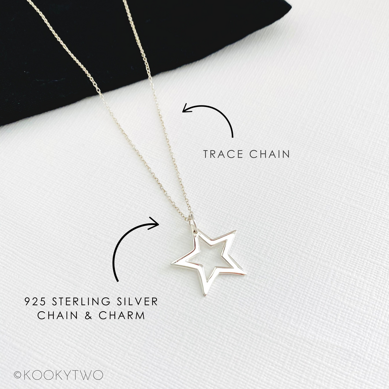 Silver Open Star Necklace