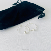 Silver Bead Hoop Earrings