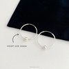 Silver Shiny Bead Hoop Earrings