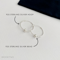 Silver Shiny Bead Hoop Earrings