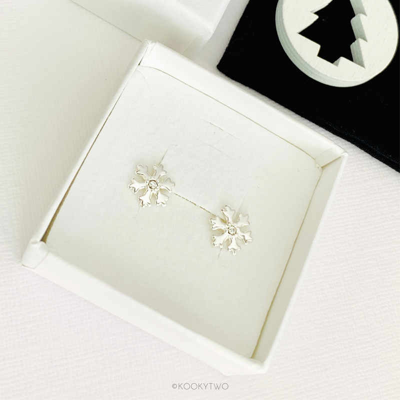 Sparkle Snowflake Stud Earrings