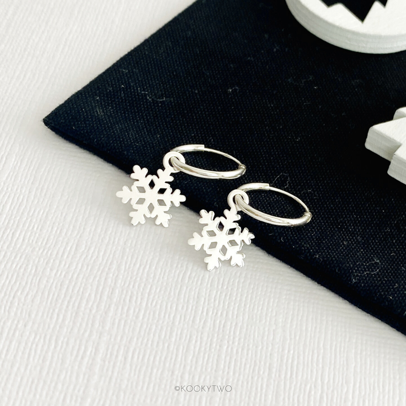 Snowflake Hoop Earrings