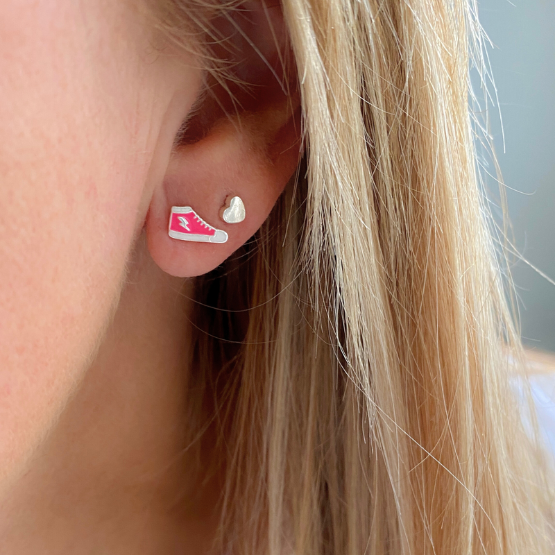 Pink Sneaker Stud Earrings