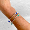 Stacking bracelet set in sterling silver with gemstone beads. Everyday bracelet stacking set. KookyTwo.