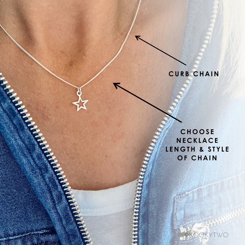 Silver Mini Open Star Necklace