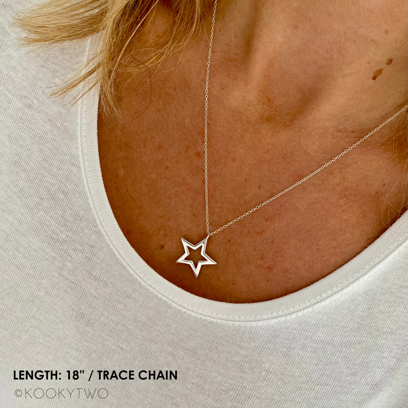 Silver Open Star Necklace