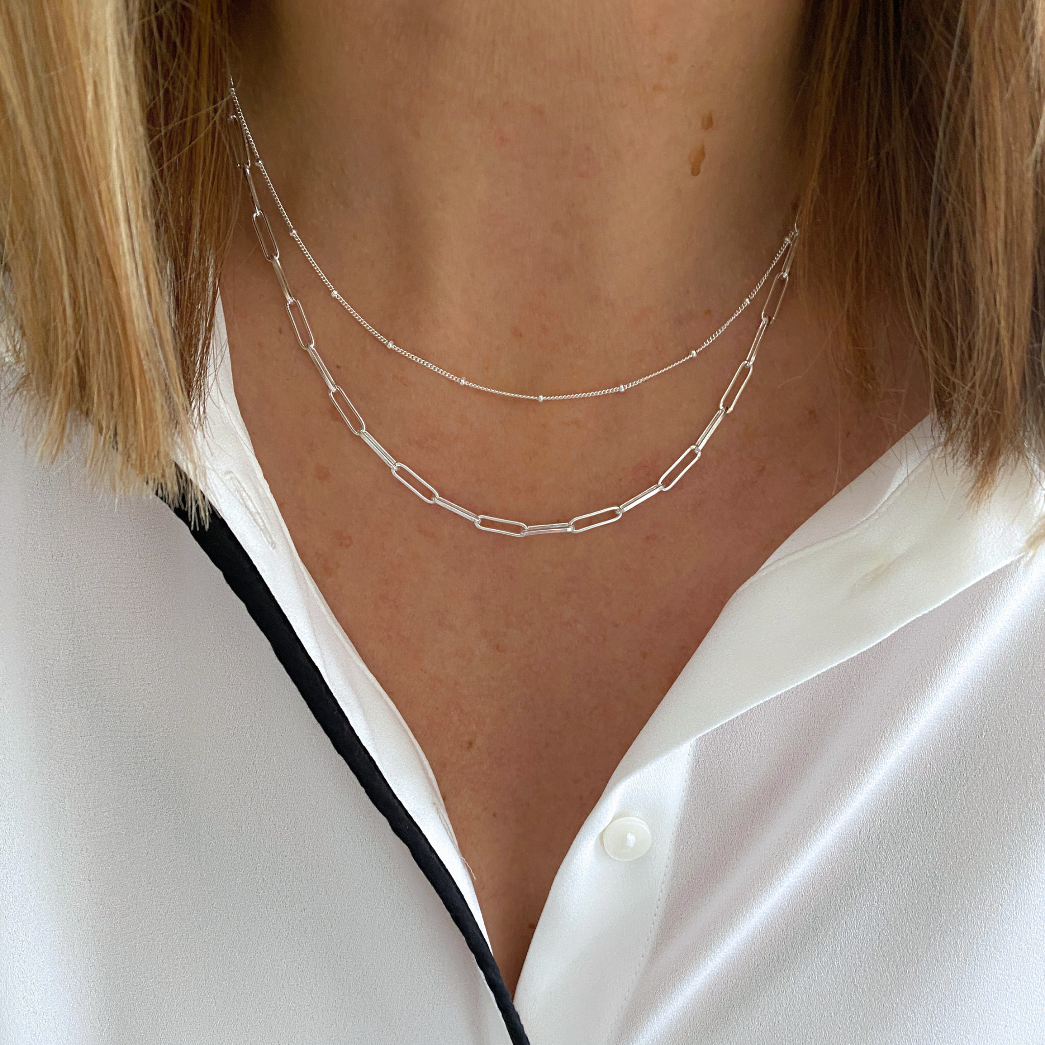 Two Necklace Chain Layering Set