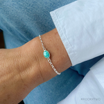 Silver Amazonite Gemstone Chain Bracelet