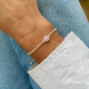 Silver Pink Opal Gemstone Chain Bracelet